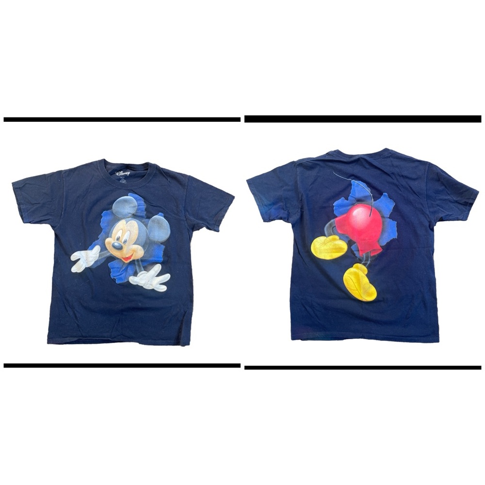 Disney Navy MICKEY MOUSE T-Shirt Girls Sz L (10-12Year) Style 8T1010